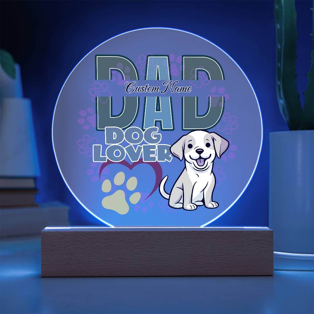 Printed Circle Acrylic Plaque, First Fathers Day Gift, Dads Day Gift, Dog lover gifts - Miramor