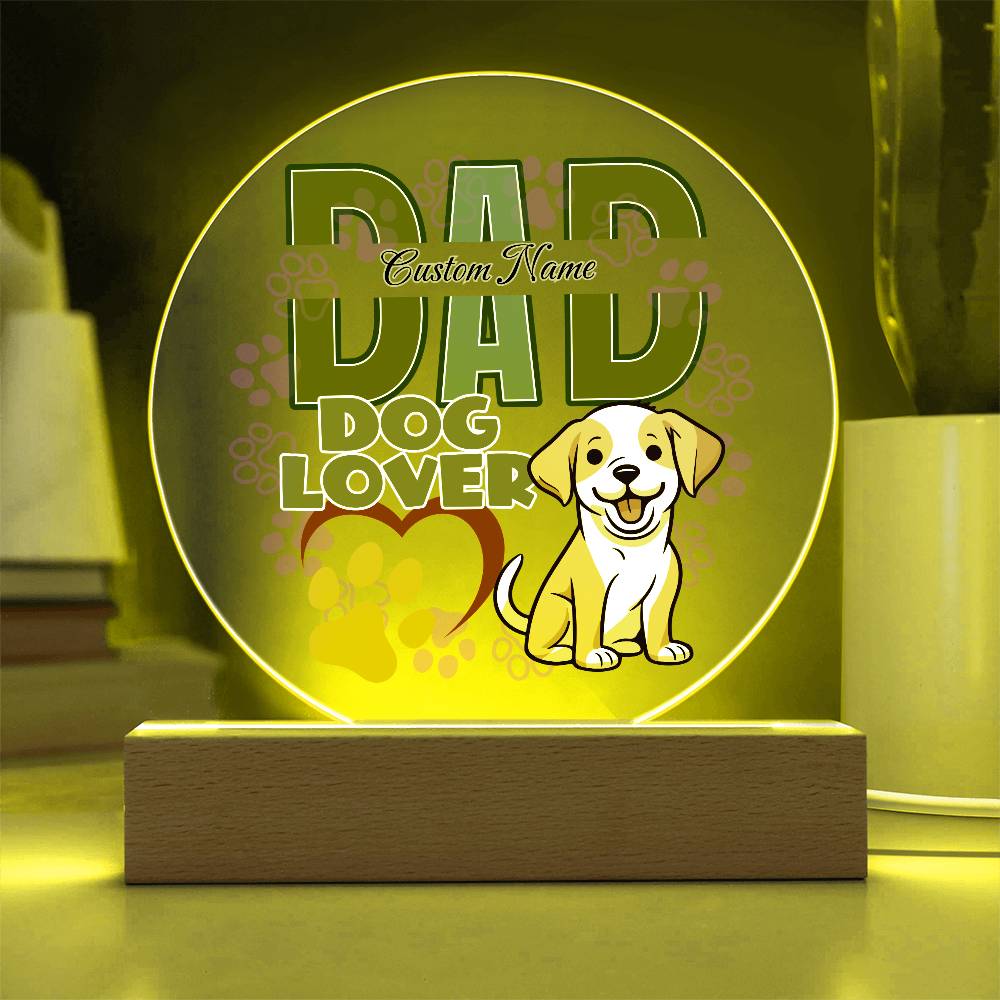 Printed Circle Acrylic Plaque, First Fathers Day Gift, Dads Day Gift, Dog lover gifts - Miramor