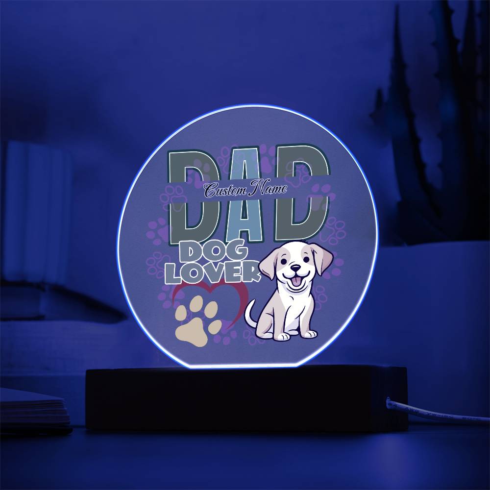 Printed Circle Acrylic Plaque, First Fathers Day Gift, Dads Day Gift, Dog lover gifts - Miramor