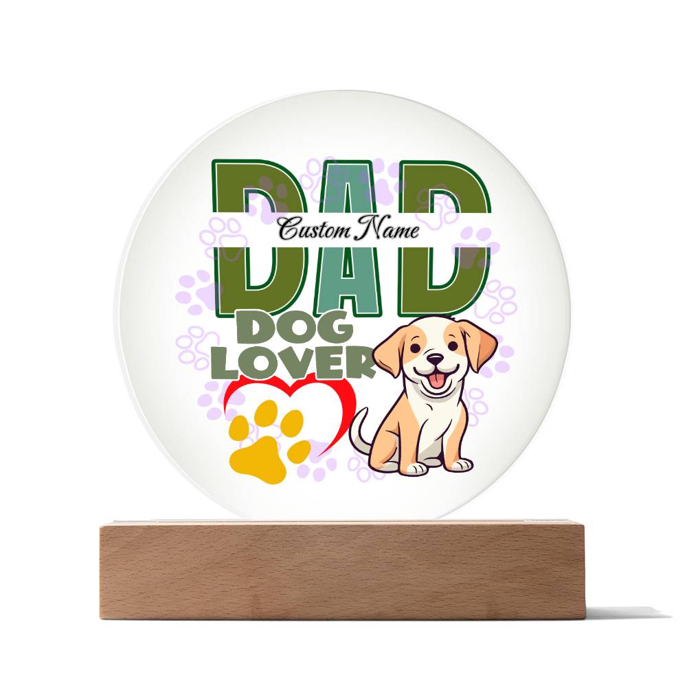 Printed Circle Acrylic Plaque, First Fathers Day Gift, Dads Day Gift, Dog lover gifts - Miramor