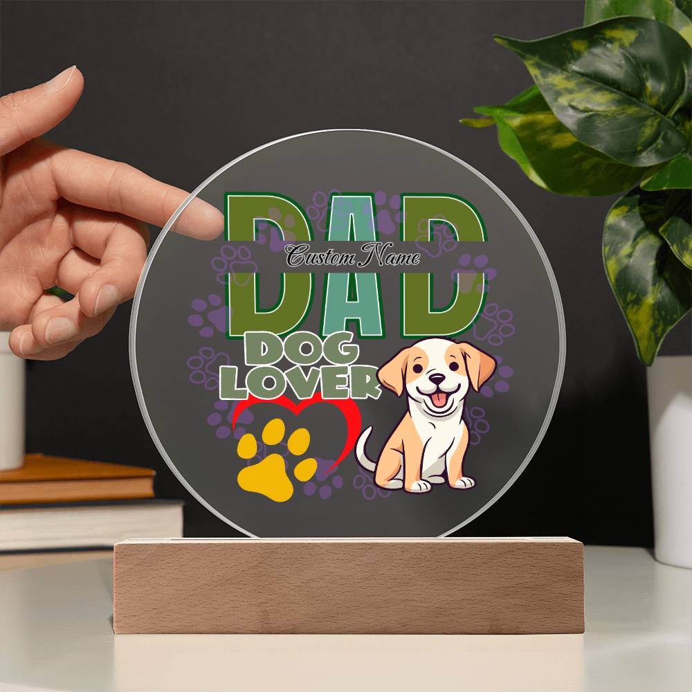 Printed Circle Acrylic Plaque, First Fathers Day Gift, Dads Day Gift, Dog lover gifts - Miramor