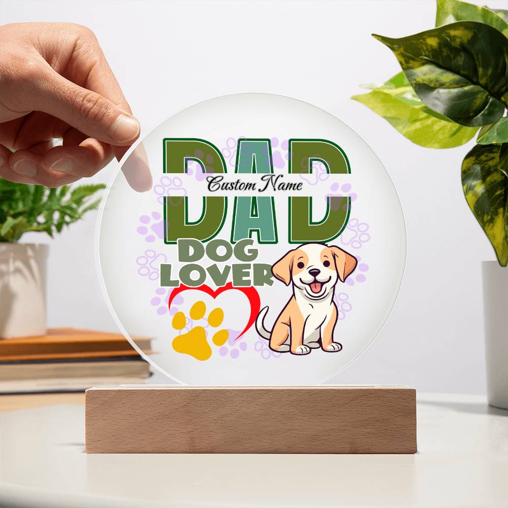 Printed Circle Acrylic Plaque, First Fathers Day Gift, Dads Day Gift, Dog lover gifts - Miramor