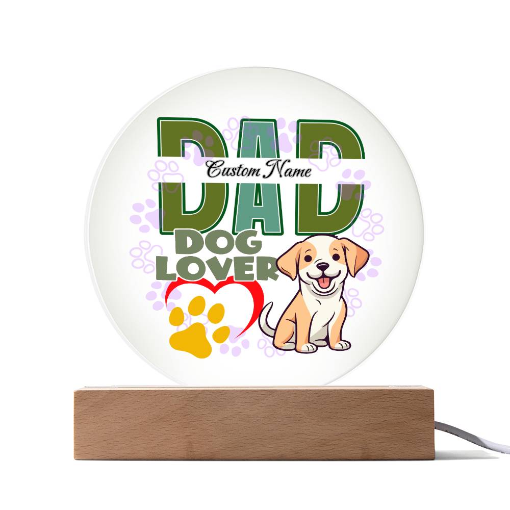 Printed Circle Acrylic Plaque, First Fathers Day Gift, Dads Day Gift, Dog lover gifts - Miramor