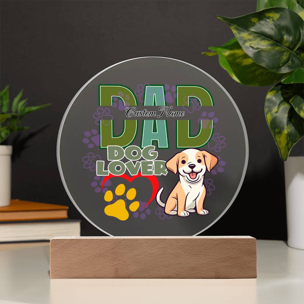 Printed Circle Acrylic Plaque, First Fathers Day Gift, Dads Day Gift, Dog lover gifts - Miramor