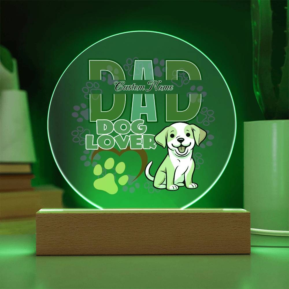 Printed Circle Acrylic Plaque, First Fathers Day Gift, Dads Day Gift, Dog lover gifts - Miramor