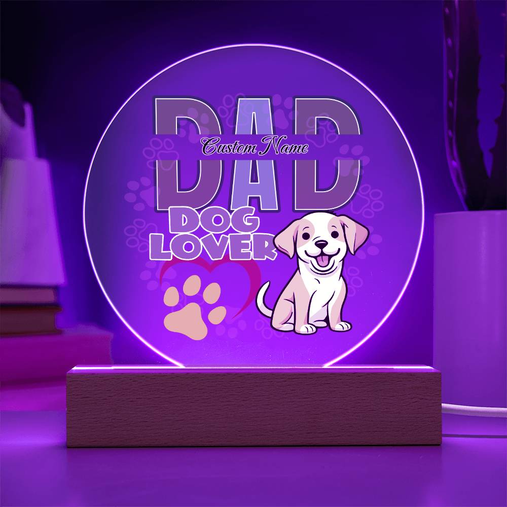 Printed Circle Acrylic Plaque, First Fathers Day Gift, Dads Day Gift, Dog lover gifts - Miramor