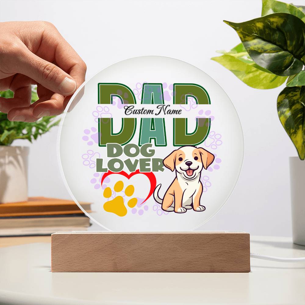 Printed Circle Acrylic Plaque, First Fathers Day Gift, Dads Day Gift, Dog lover gifts - Miramor