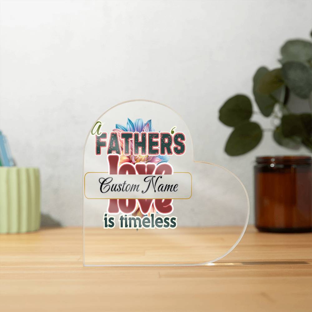 Printed Heart Shaped Acrylic Plaque, First Fathers Day Gift, Dads Day Gift - Miramor