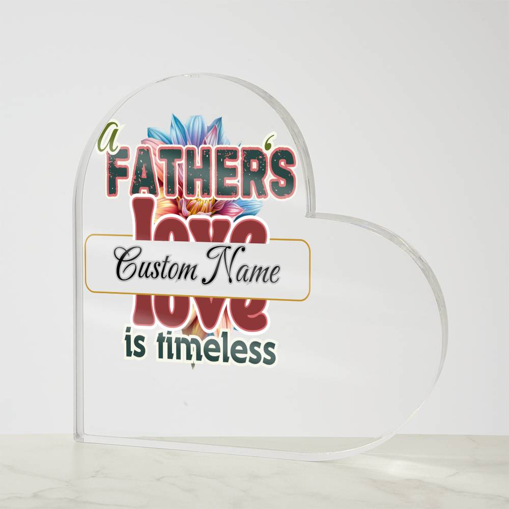 Printed Heart Shaped Acrylic Plaque, First Fathers Day Gift, Dads Day Gift - Miramor