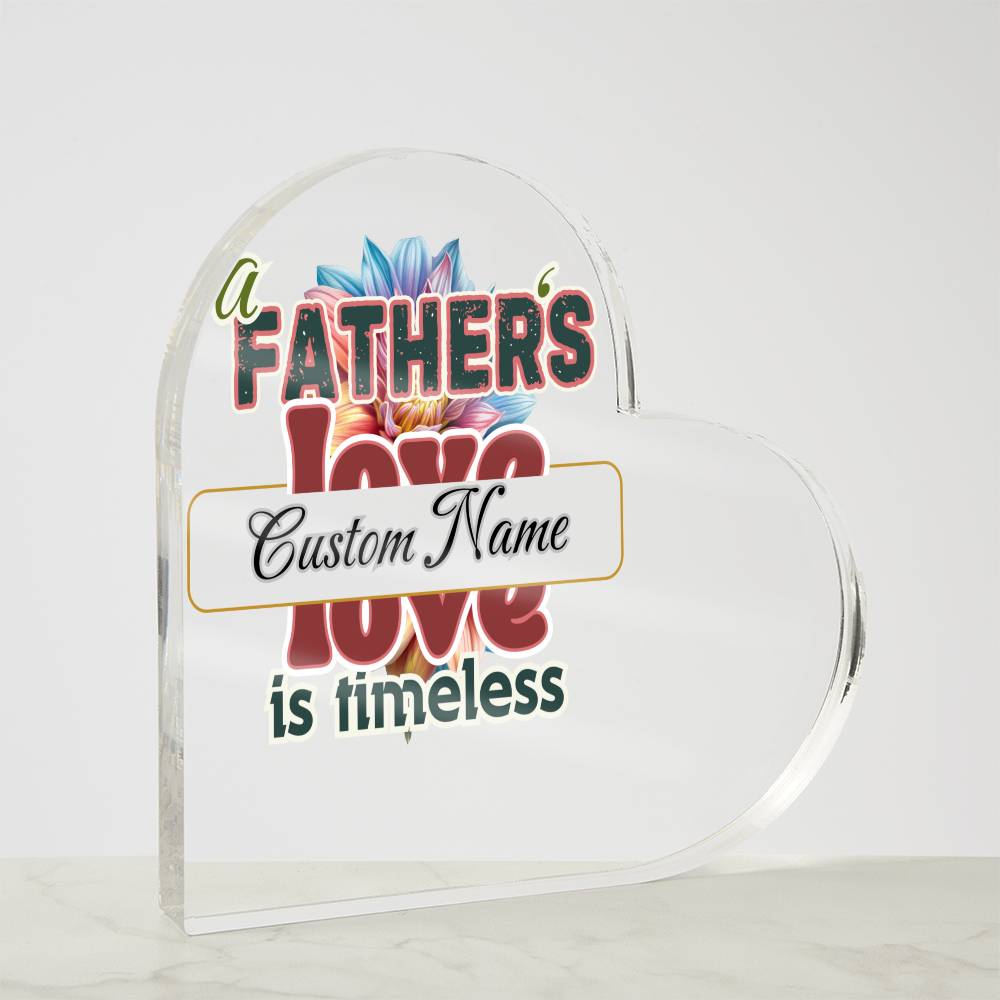 Printed Heart Shaped Acrylic Plaque, First Fathers Day Gift, Dads Day Gift - Miramor