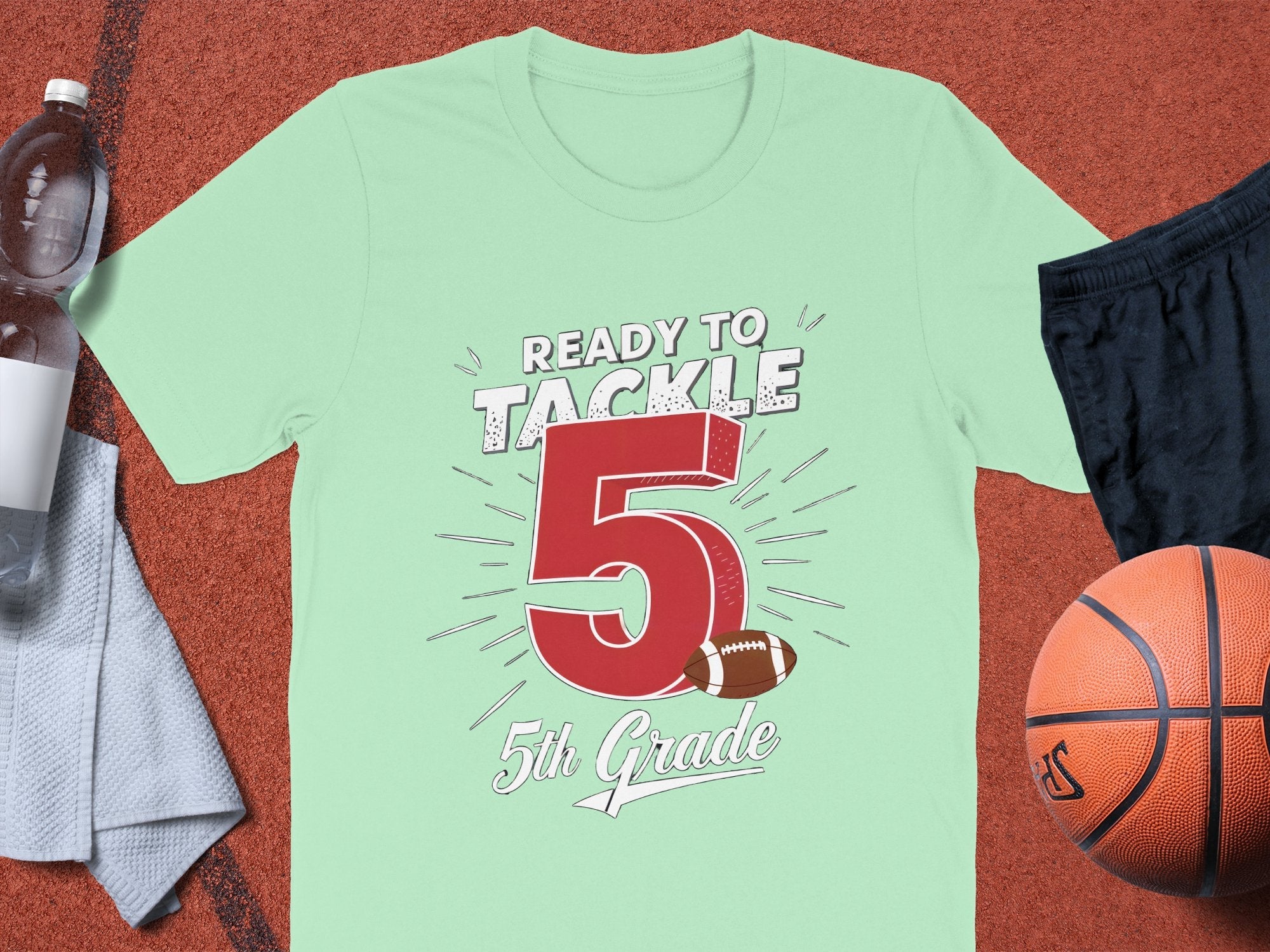 Ready to Tackle 5th Grade T - Shirt, 5th Grade Back to School Shirt, Kids School Shirt, Fun 5th Grade Shirt, Football 5th Grade T - Shirt - Miramor