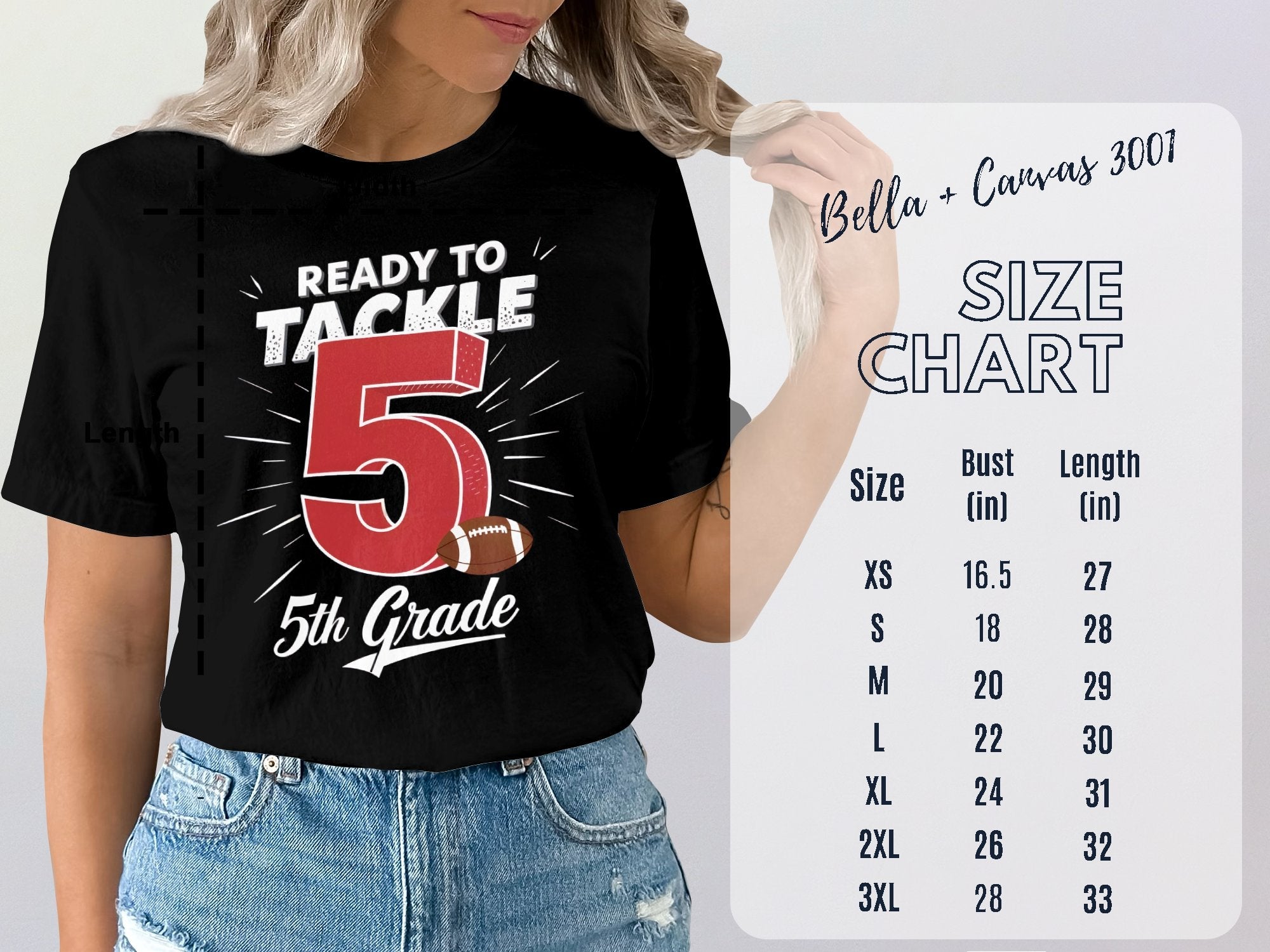 Ready to Tackle 5th Grade T - Shirt, 5th Grade Back to School Shirt, Kids School Shirt, Fun 5th Grade Shirt, Football 5th Grade T - Shirt - Miramor