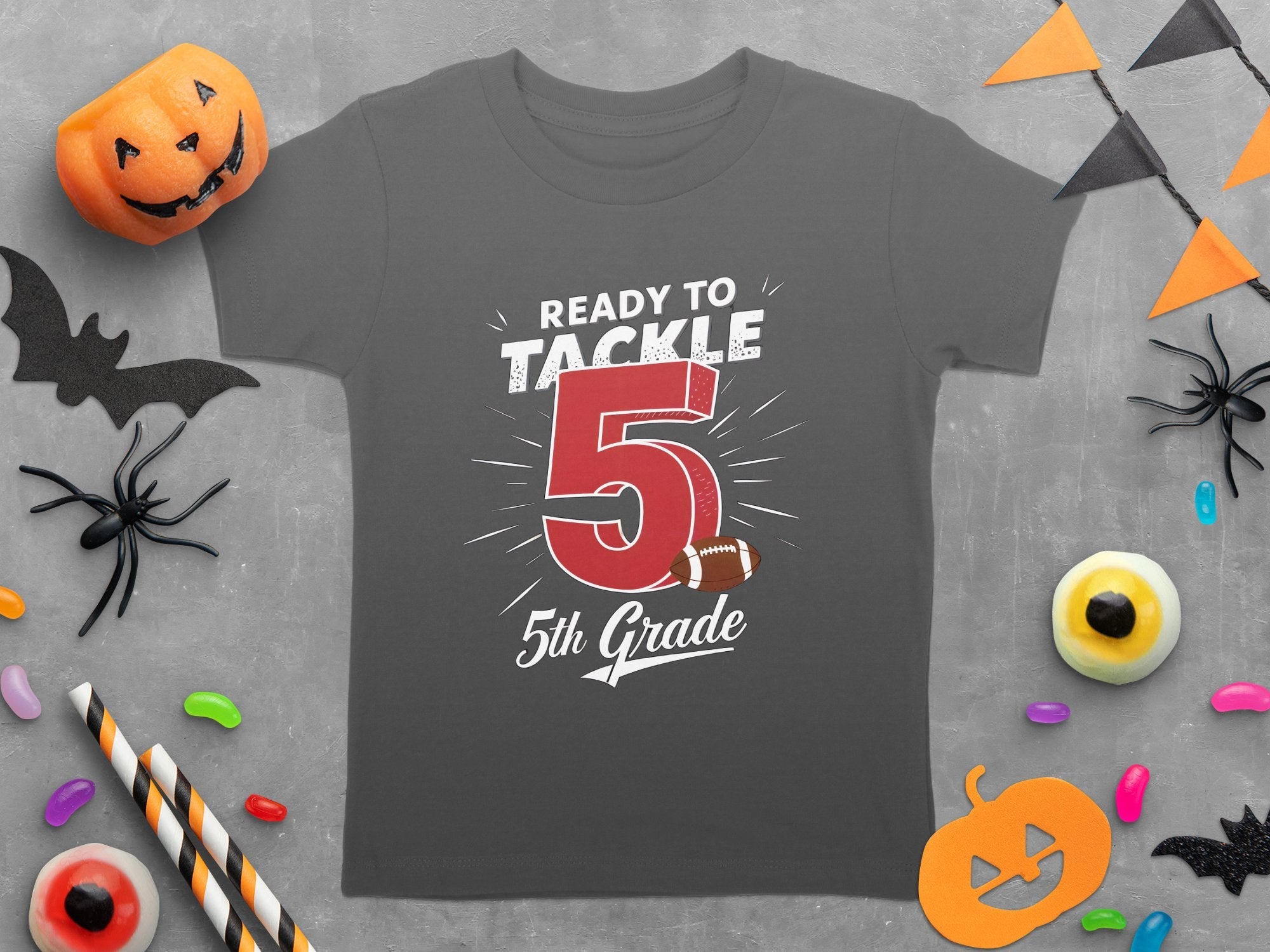 Ready to Tackle 5th Grade T - Shirt, 5th Grade Back to School Shirt, Kids School Shirt, Fun 5th Grade Shirt, Football 5th Grade T - Shirt - Miramor