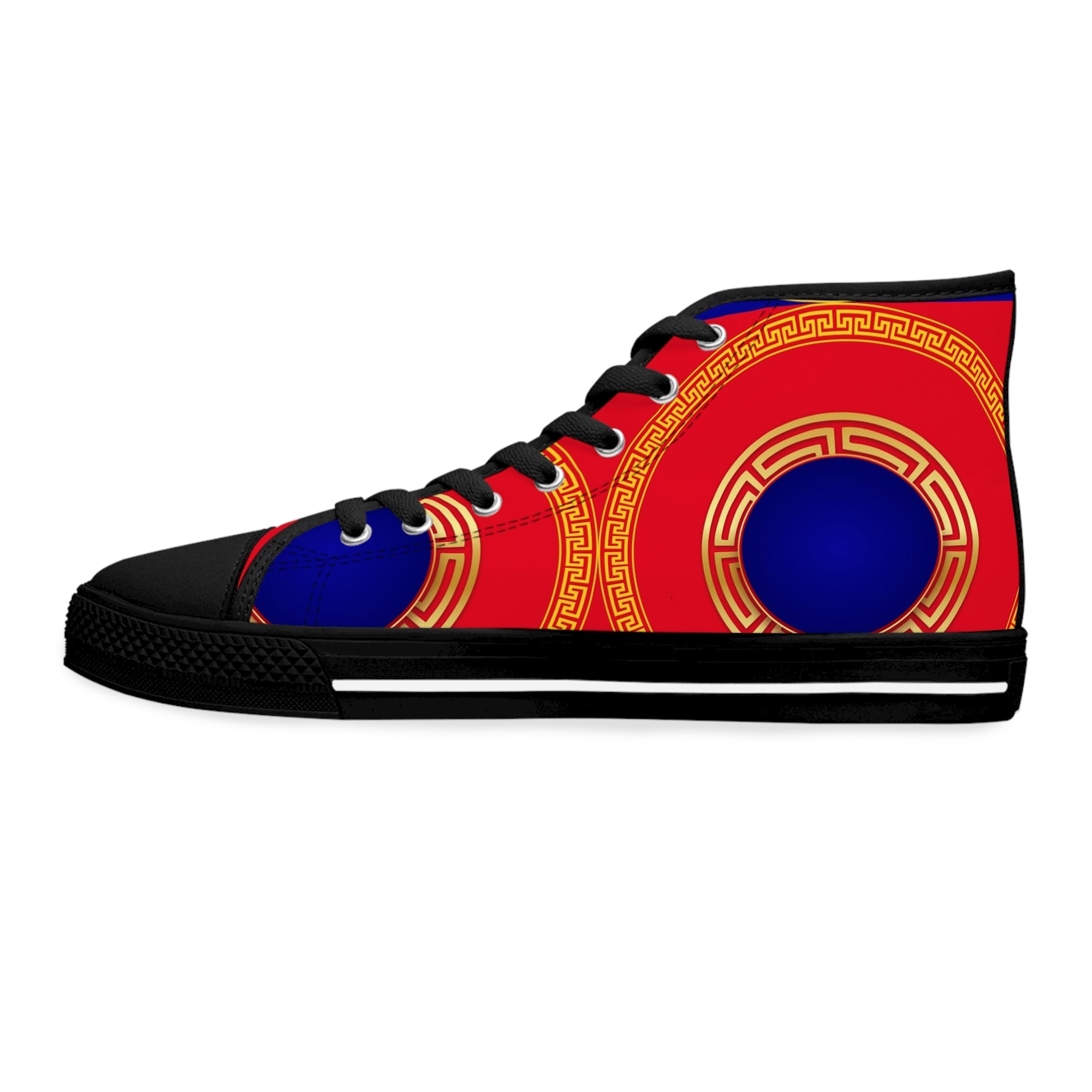 Red And Navy Women's High - Top Sneakers - Miramor