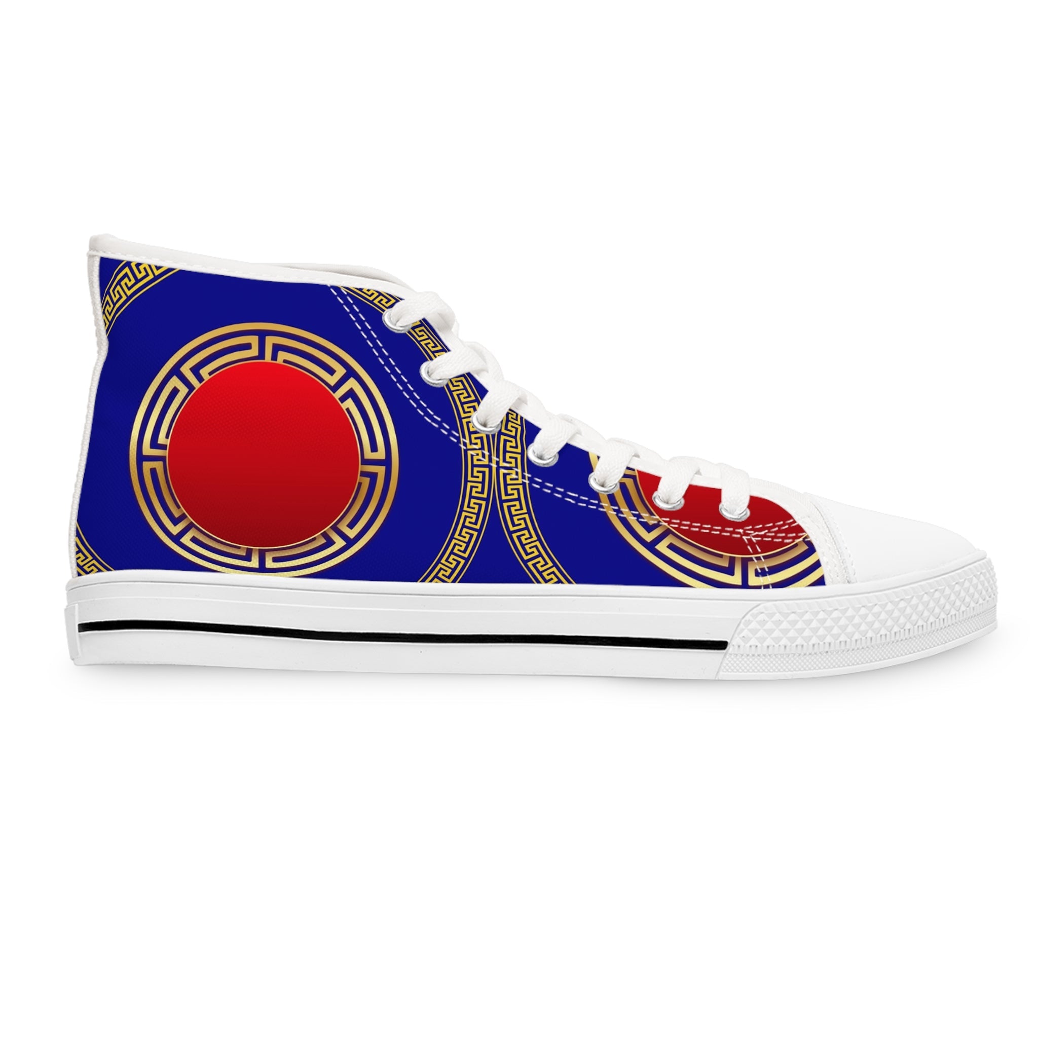 Red And Navy Women's High - Top Sneakers - Miramor