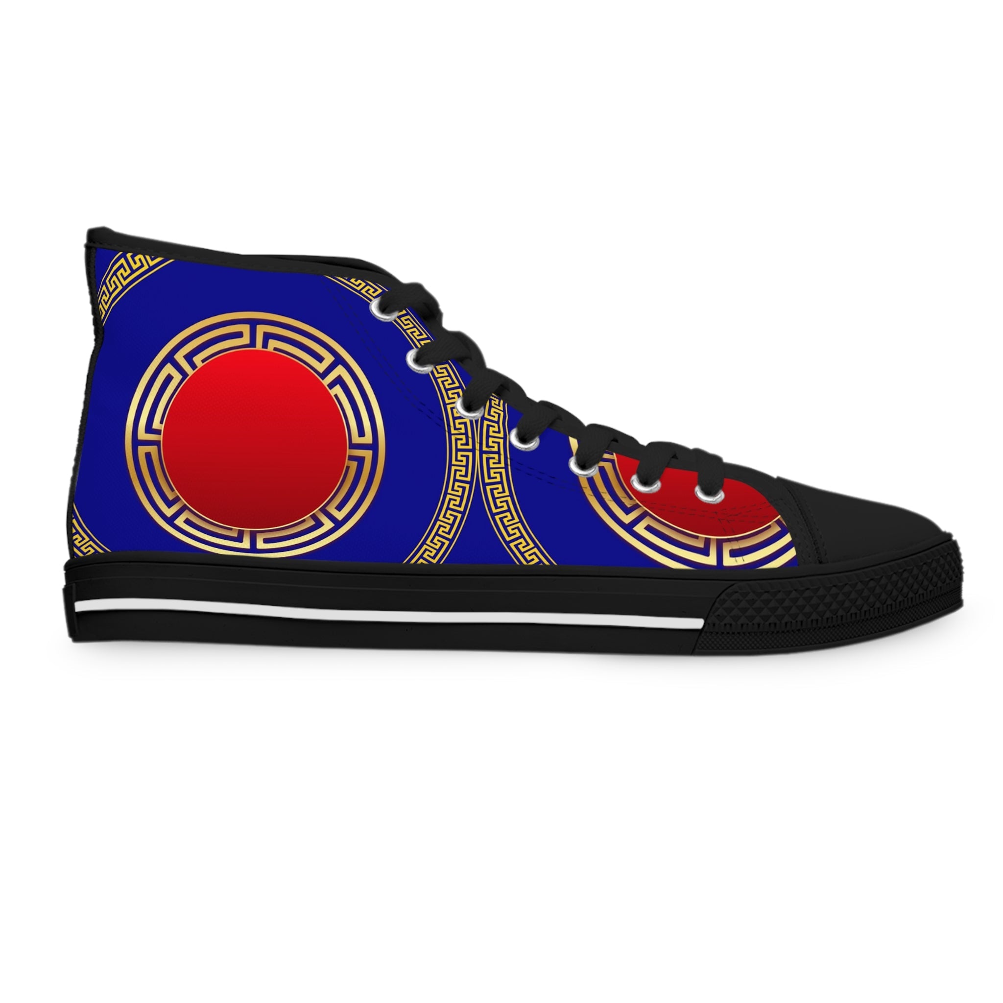 Red And Navy Women's High - Top Sneakers - Miramor