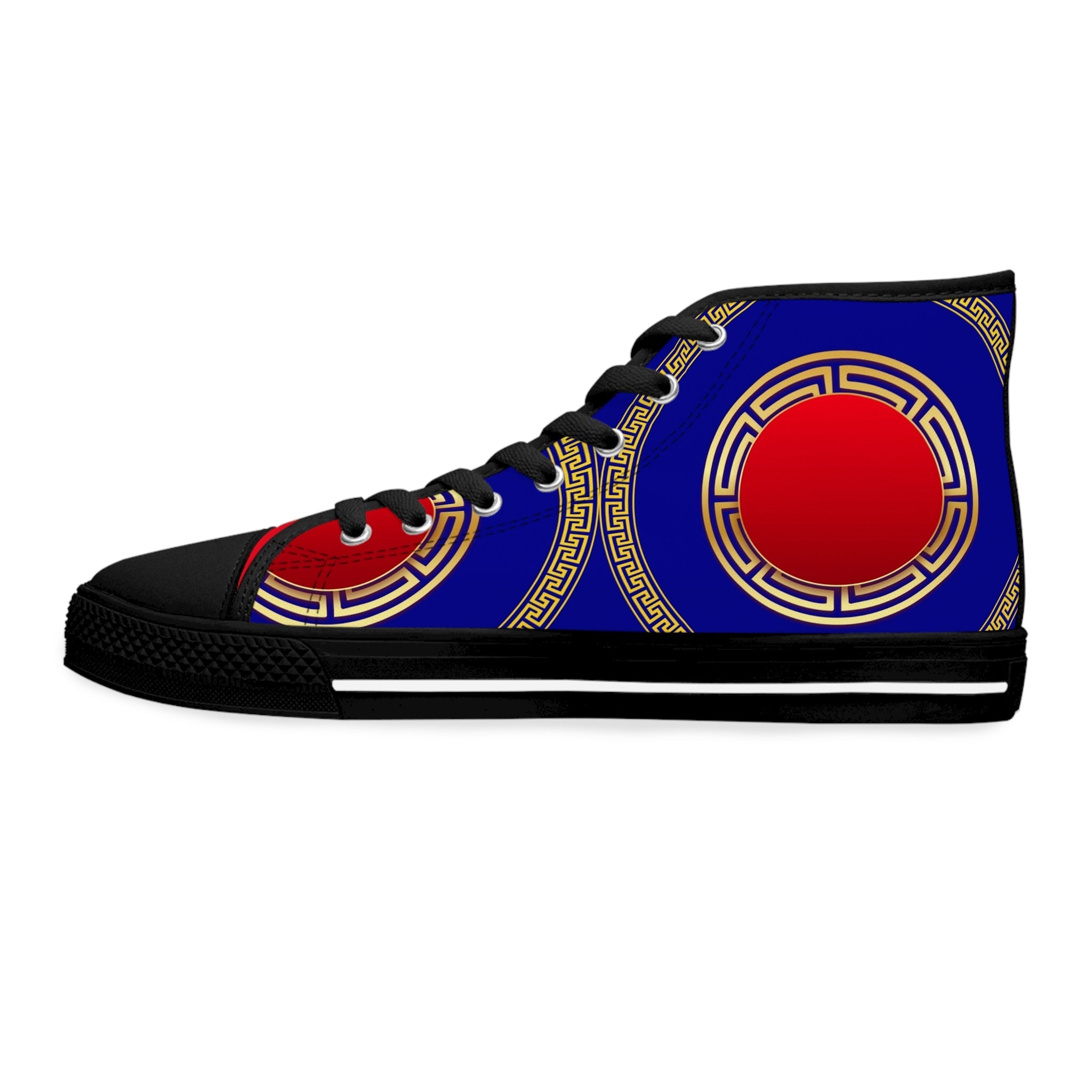 Red And Navy Women's High - Top Sneakers - Miramor