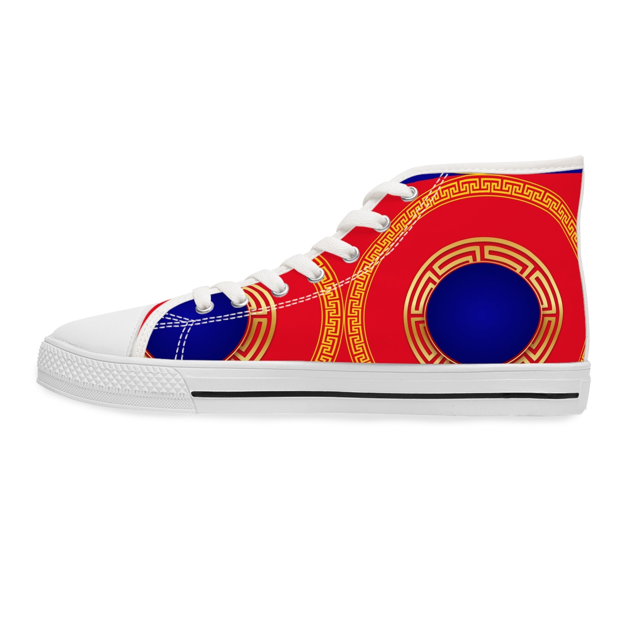 Red And Navy Women's High - Top Sneakers - Miramor