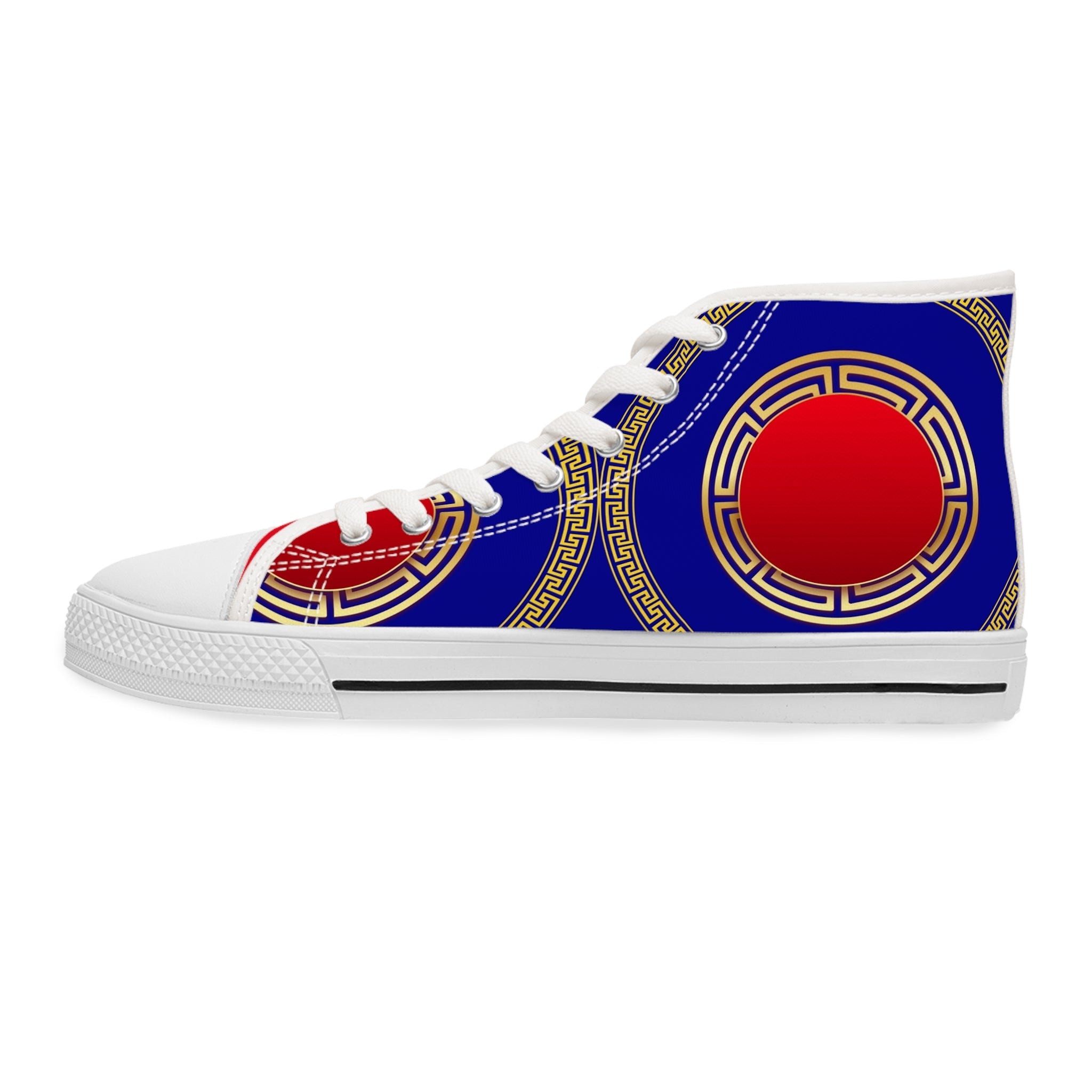 Red And Navy Women's High - Top Sneakers - Miramor