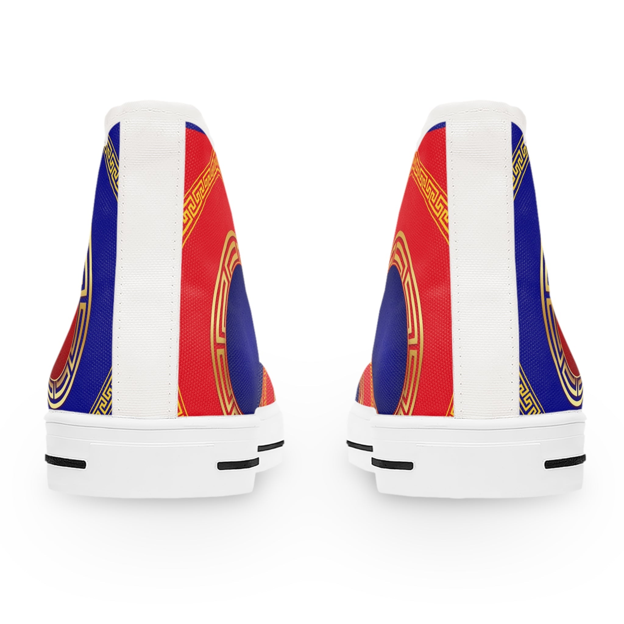 Red And Navy Women's High - Top Sneakers - Miramor