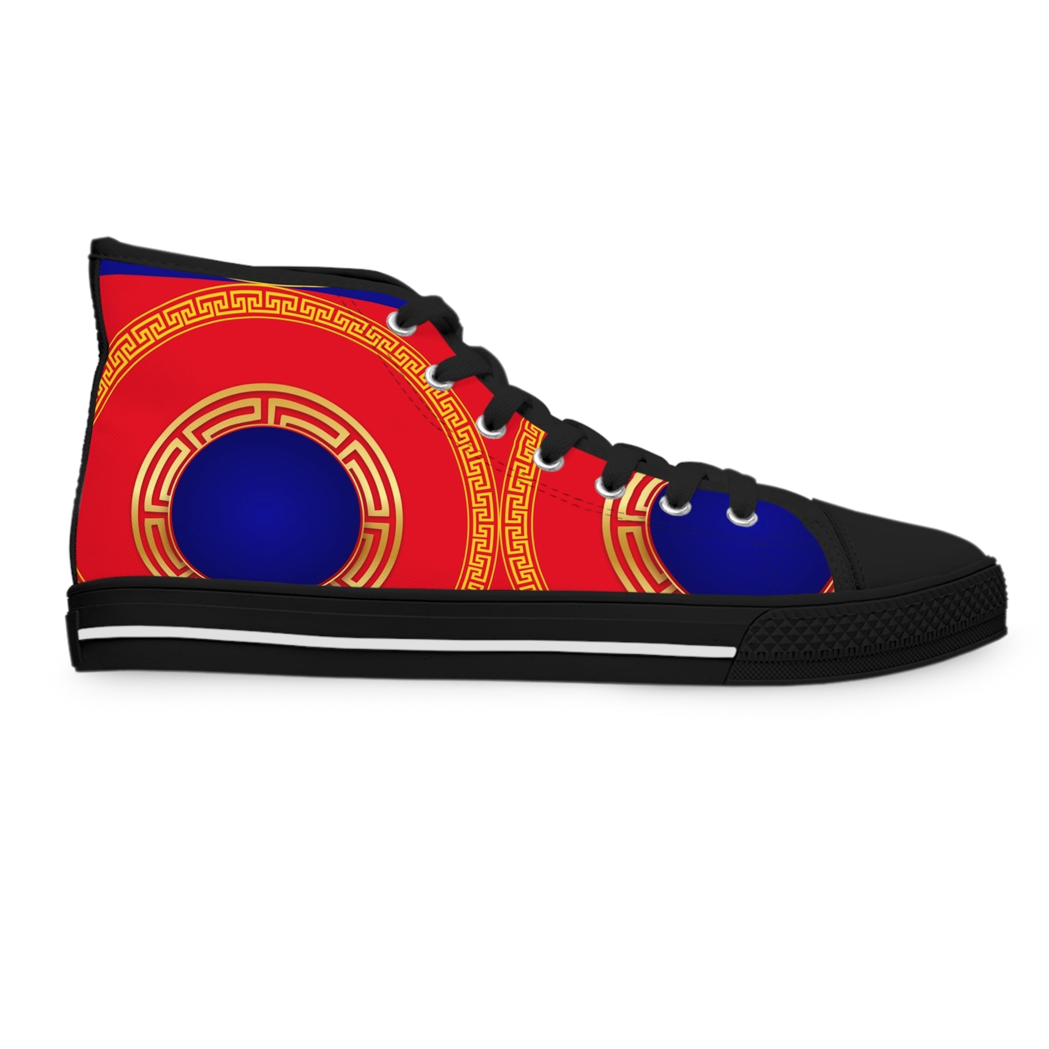 Red And Navy Women's High - Top Sneakers - Miramor