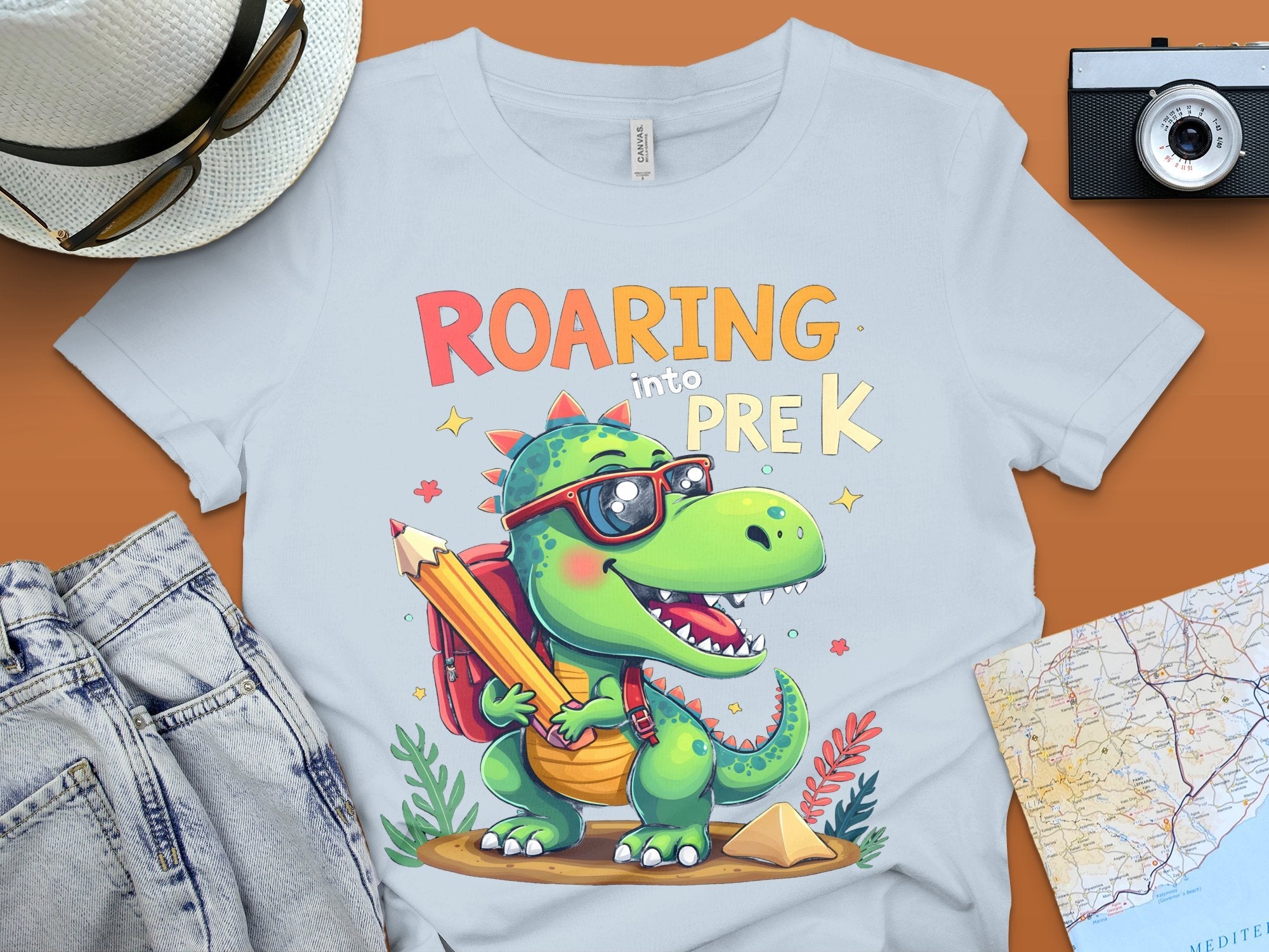 Roaring Into Pre - K T - Shirt, Cute Dinosaur Back to School Tee, Fun Kids Graphic Shirt, Pre - Kindergarten Outfit, Adorable School Apparel - Miramor