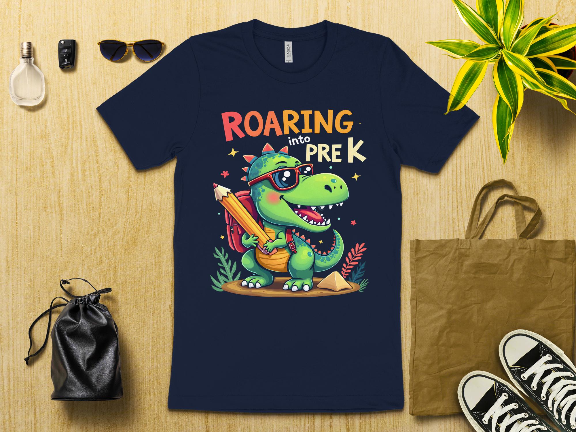 Roaring Into Pre - K T - Shirt, Cute Dinosaur Back to School Tee, Fun Kids Graphic Shirt, Pre - Kindergarten Outfit, Adorable School Apparel - Miramor