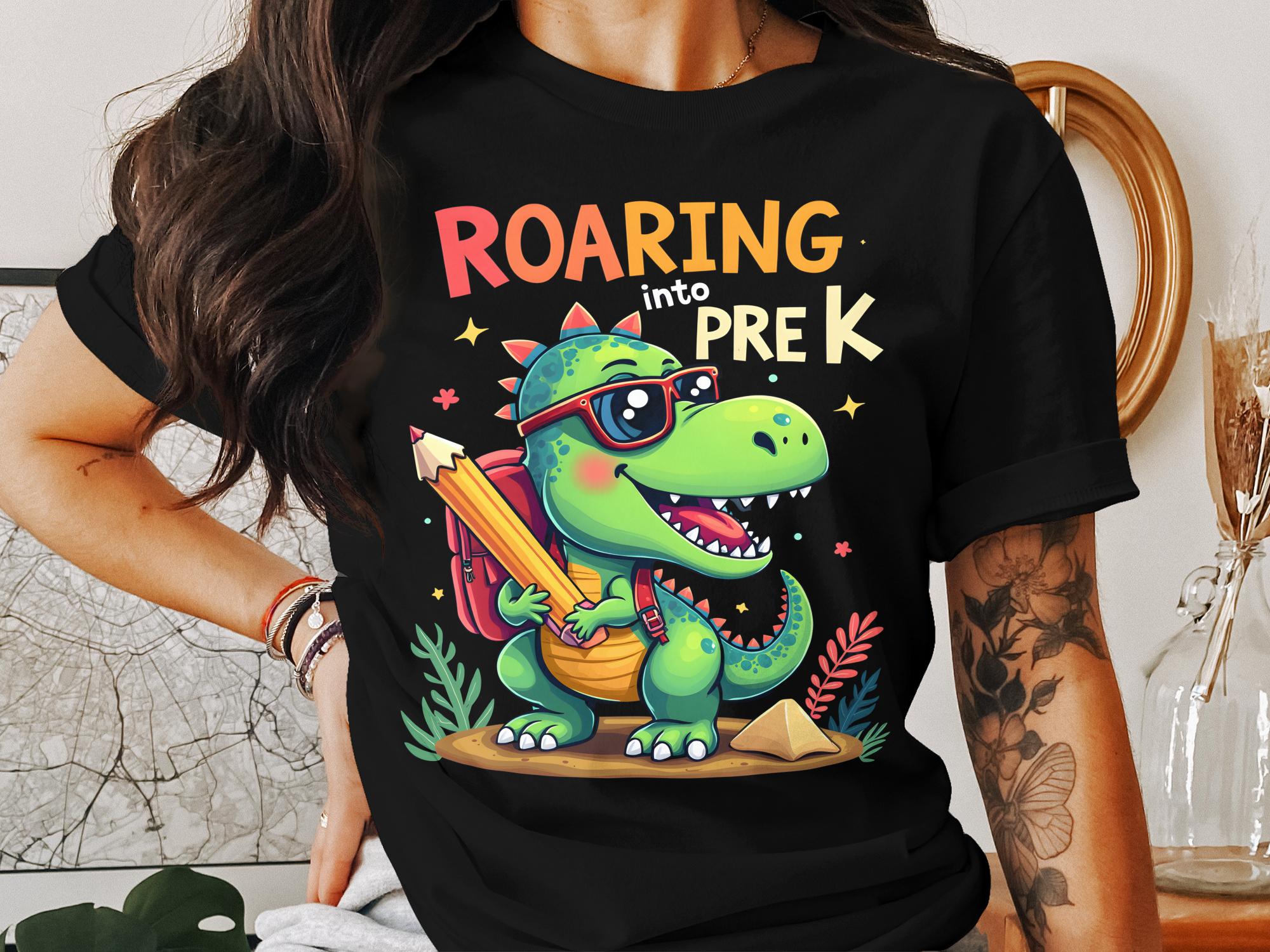 Roaring Into Pre - K T - Shirt, Cute Dinosaur Back to School Tee, Fun Kids Graphic Shirt, Pre - Kindergarten Outfit, Adorable School Apparel - Miramor