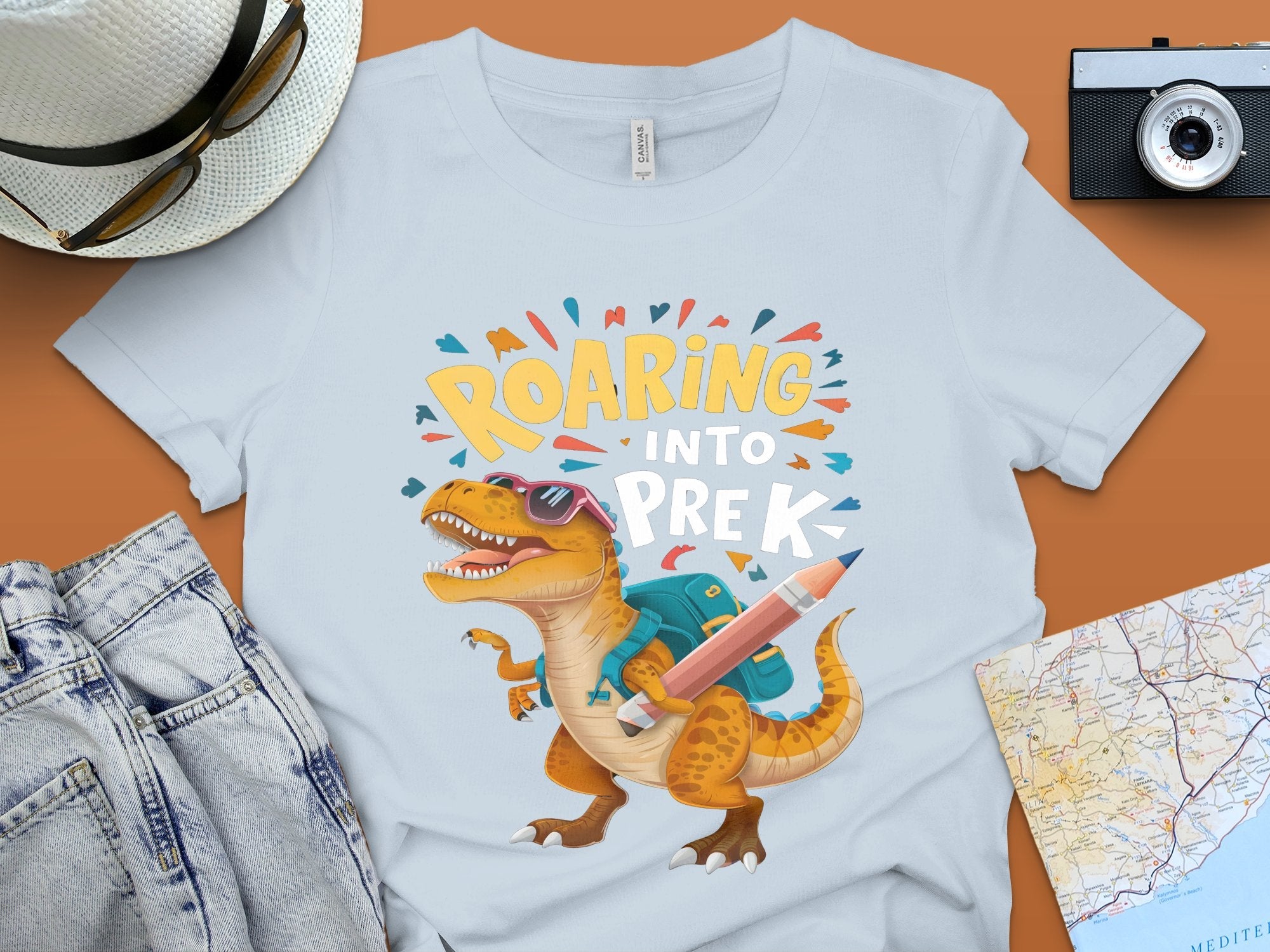 Roaring Into PreK Dinosaur T Shirt, Kindergarten T Rex Shirt, Dinosaur School Shirt, Back to School Kids T Shirt, Youth PreK Shirt - Miramor