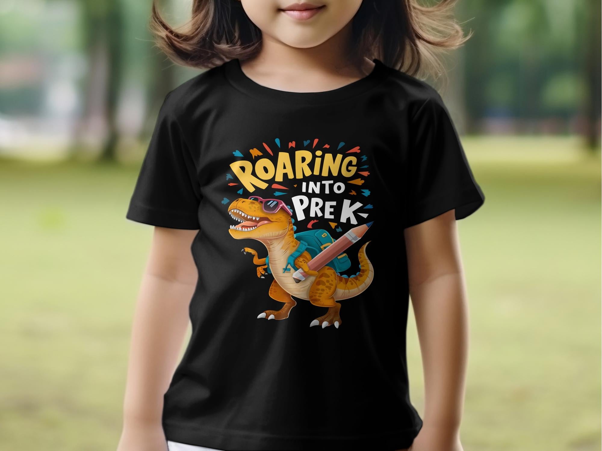 Roaring Into PreK Dinosaur T Shirt, Kindergarten T Rex Shirt, Dinosaur School Shirt, Back to School Kids T Shirt, Youth PreK Shirt - Miramor