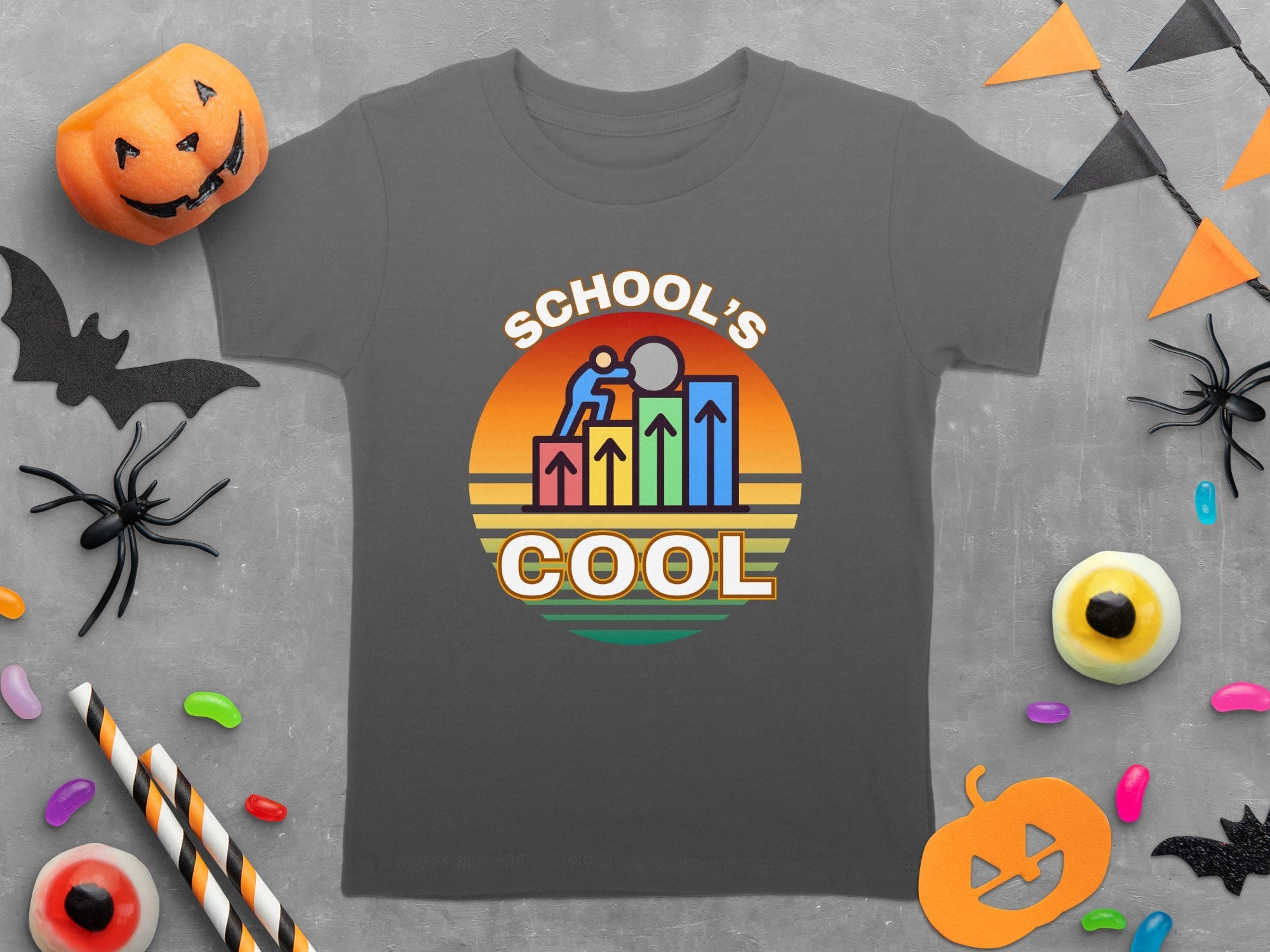 School's Cool Retro Style Graphic Tee, Unique School Theme Shirt, Fun Back to School T - Shirt, Trendy Casual Wear Tee for Students - Miramor