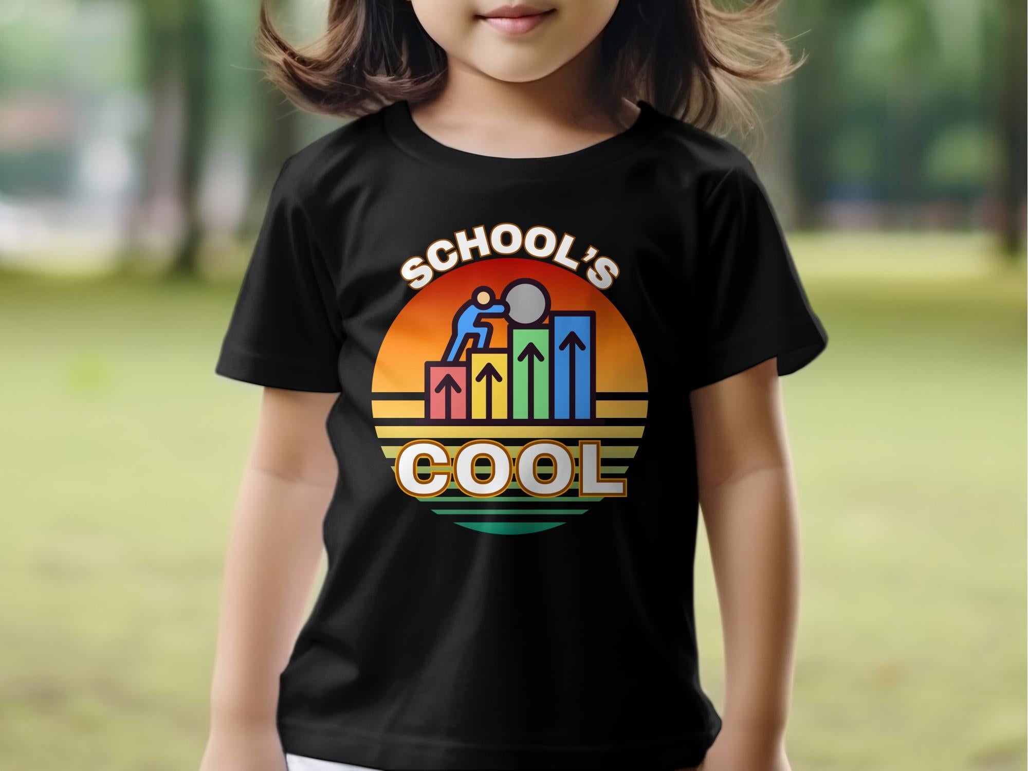 School's Cool Retro Style Graphic Tee, Unique School Theme Shirt, Fun Back to School T - Shirt, Trendy Casual Wear Tee for Students - Miramor