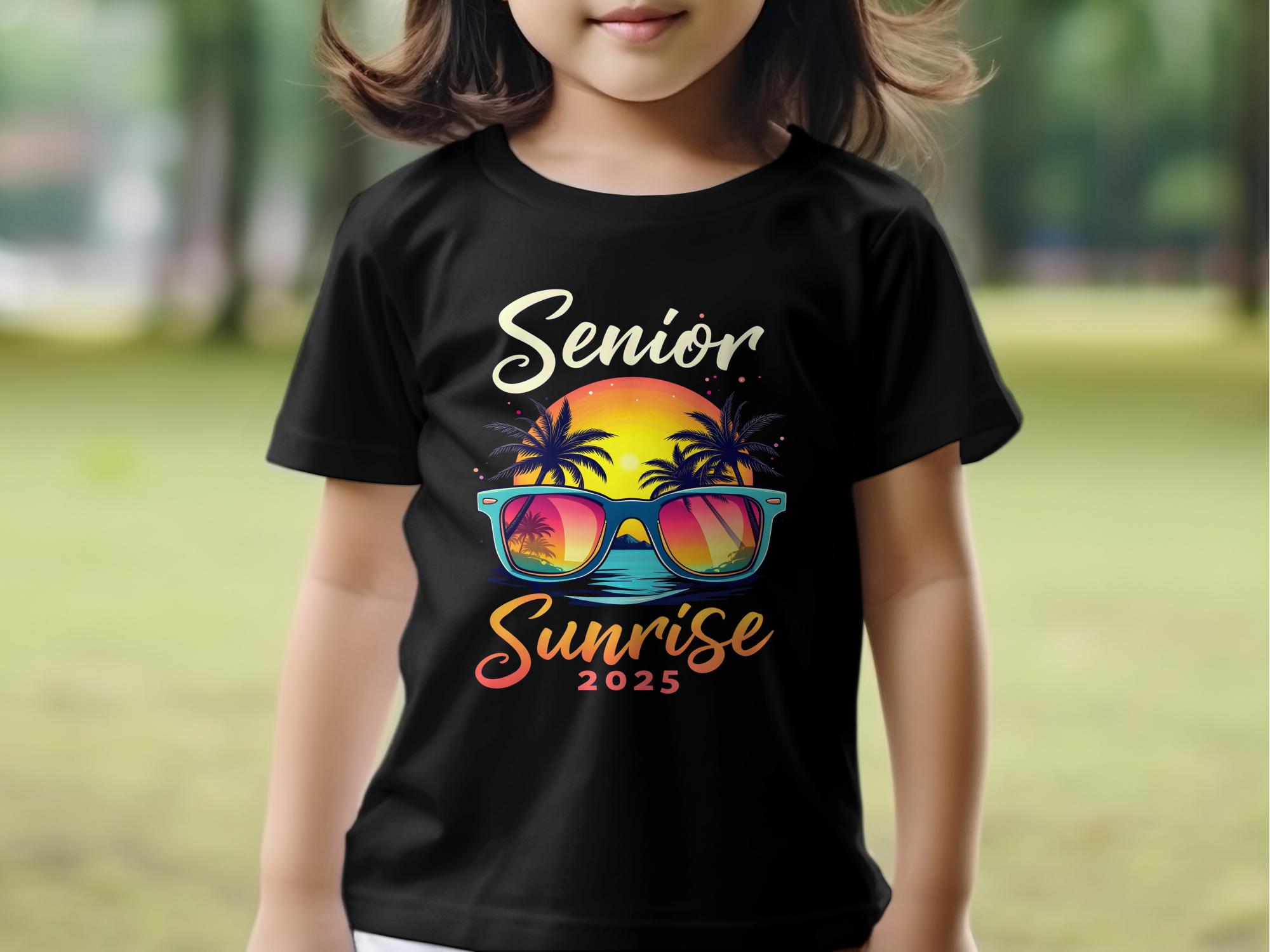 Senior Sunrise 2025 T - Shirt, Beach Sunset Graphic Tee, Class of 2025 T - Shirt, Vacation Vibes, Palm Trees, Sunglasses Shirt - Miramor