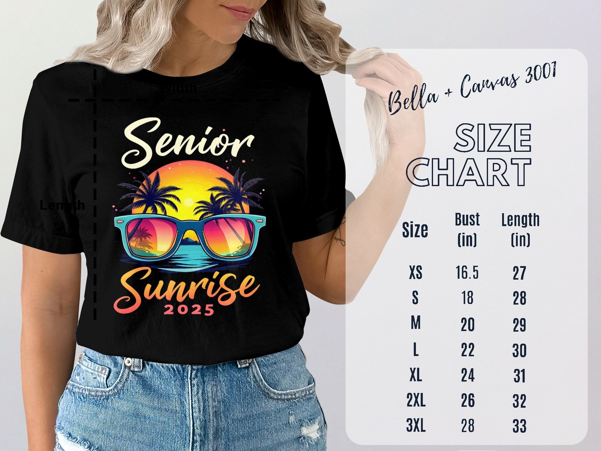 Senior Sunrise 2025 T - Shirt, Beach Sunset Graphic Tee, Class of 2025 T - Shirt, Vacation Vibes, Palm Trees, Sunglasses Shirt - Miramor