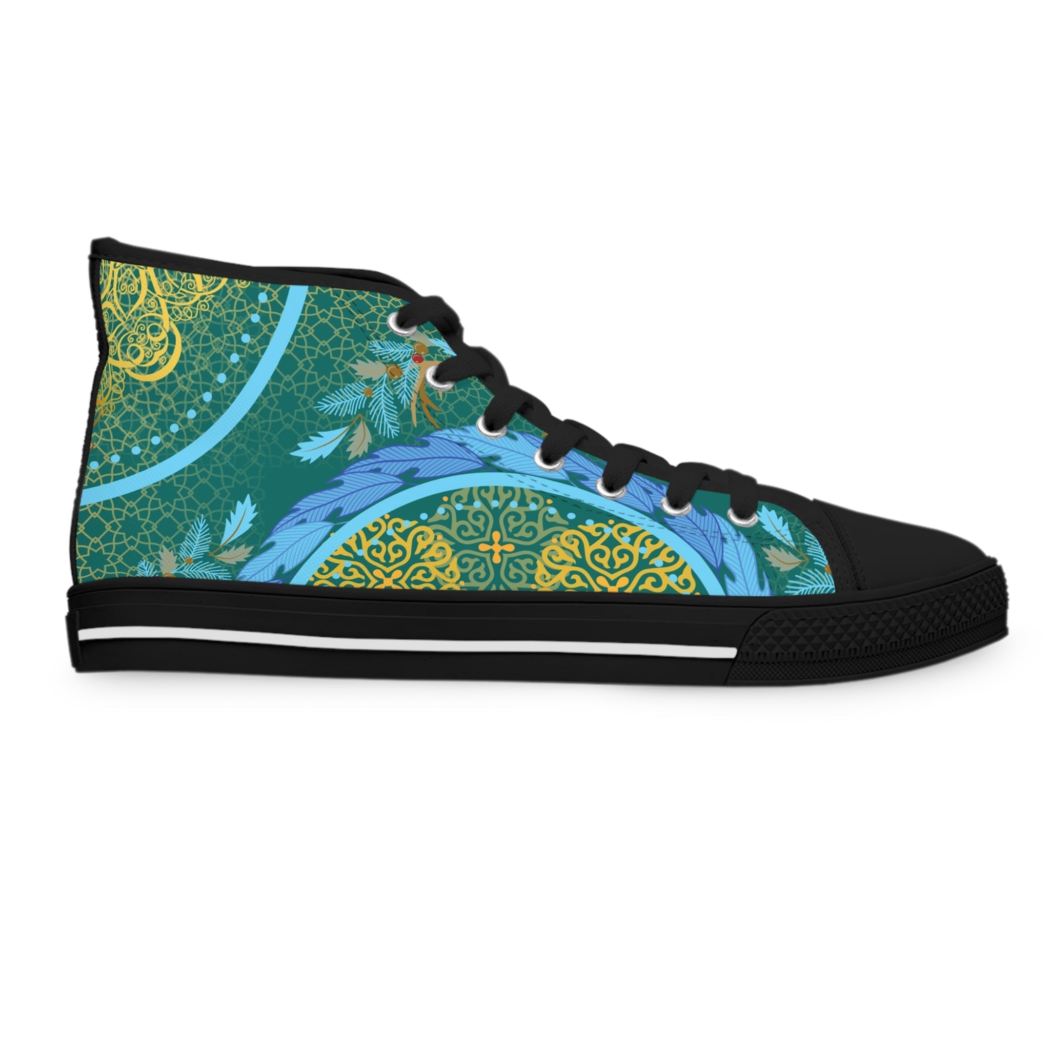 Sky Blue Greenish Women's High - Top Sneakers - Miramor