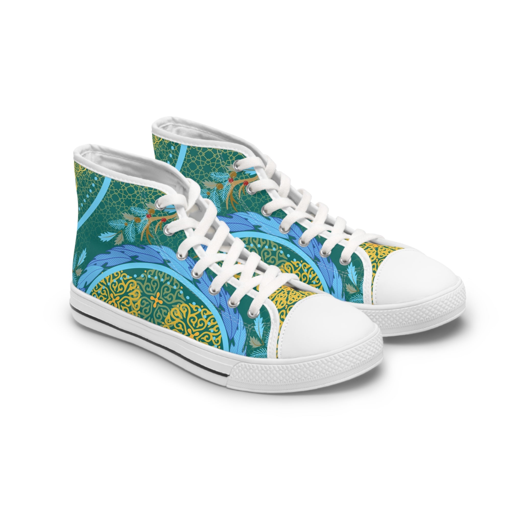 Sky Blue Greenish Women's High - Top Sneakers - Miramor