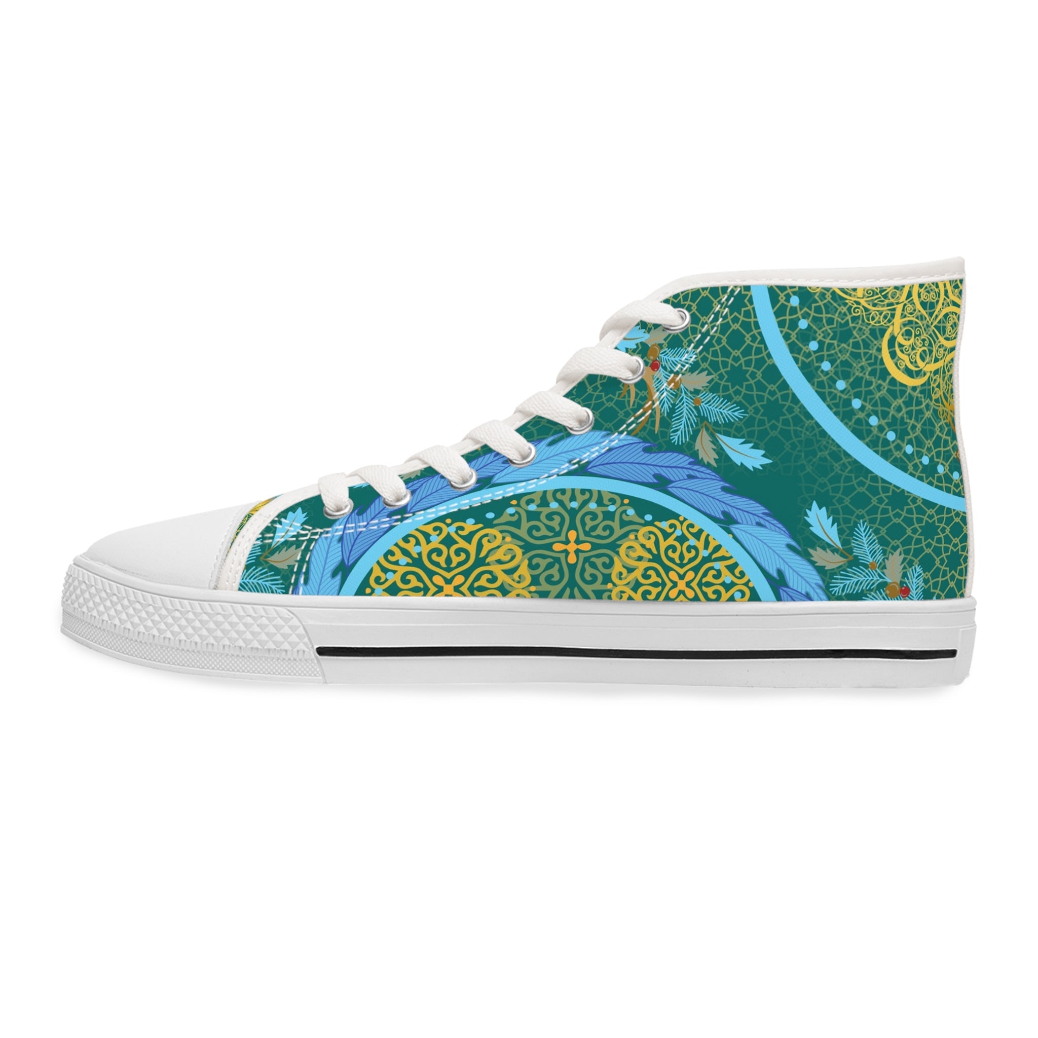 Sky Blue Greenish Women's High - Top Sneakers - Miramor