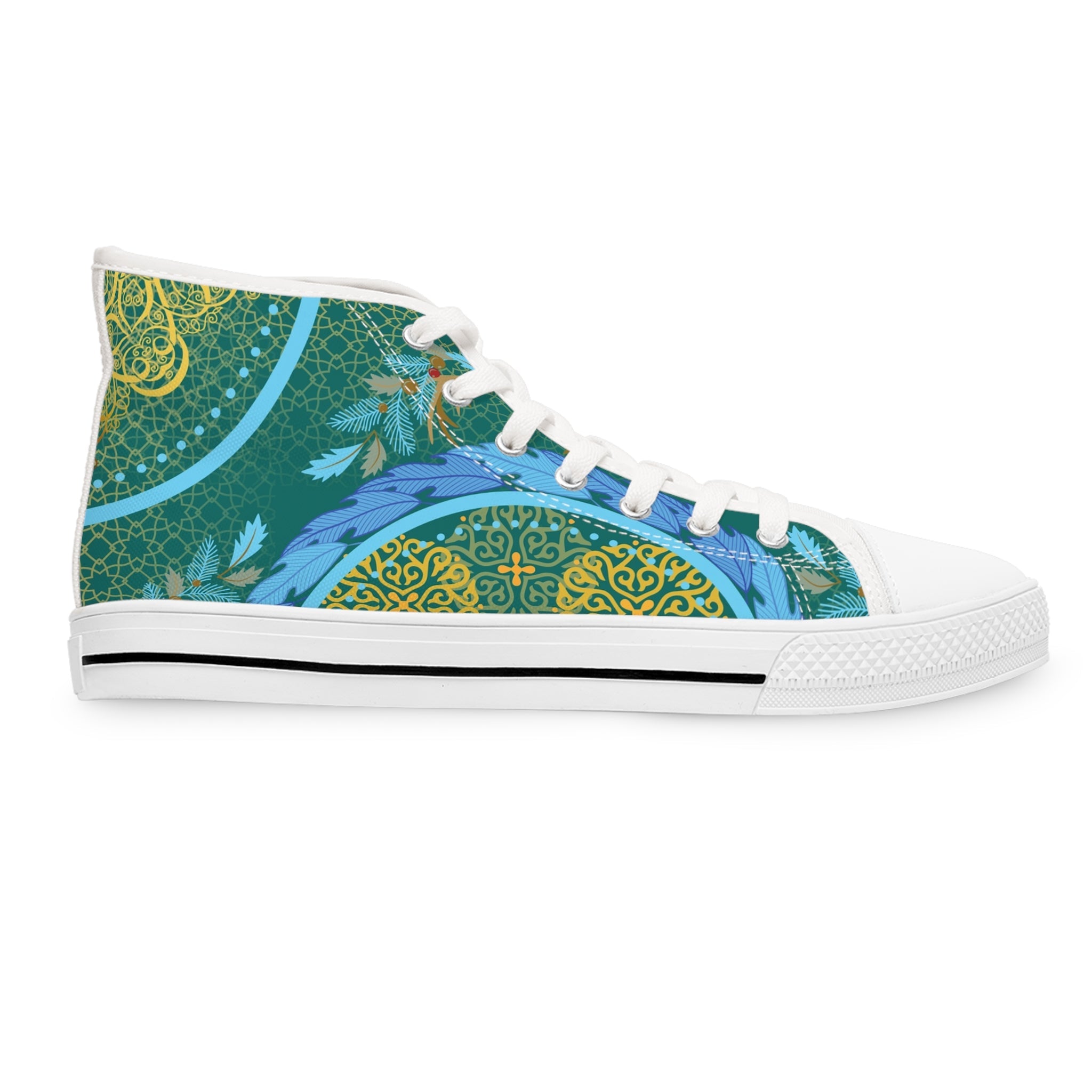 Sky Blue Greenish Women's High - Top Sneakers - Miramor