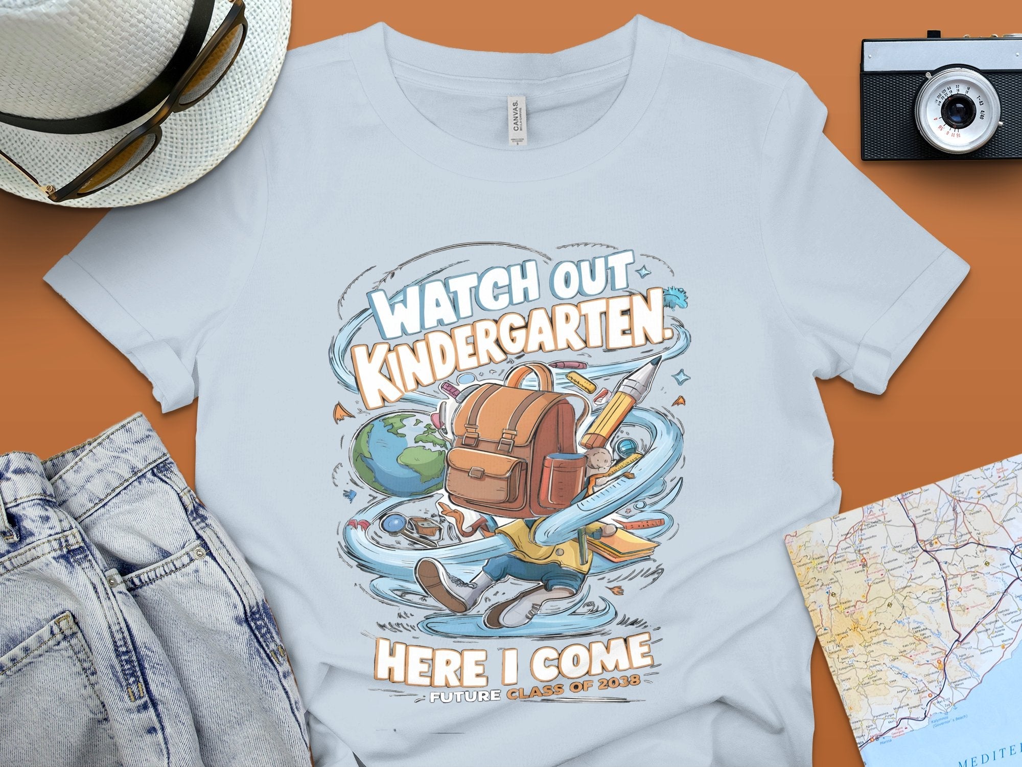 Watch Out Kindergarten Here I Come T - Shirt, Future Class of 2038 Shirt, Back to School Shirt, Kindergarten Graduation Tee - Miramor