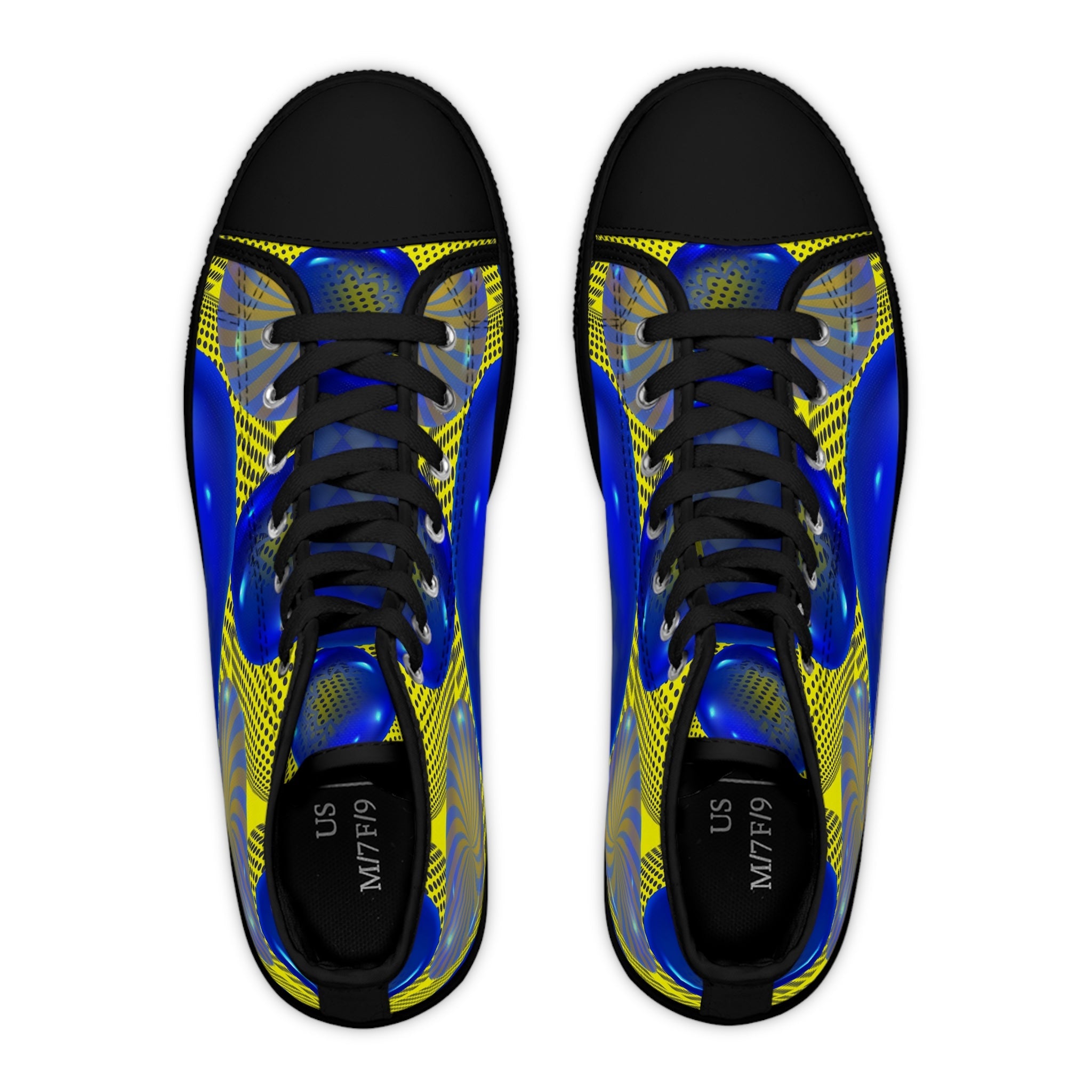 Yellow And Blue Women's High - Top Sneakers - Miramor