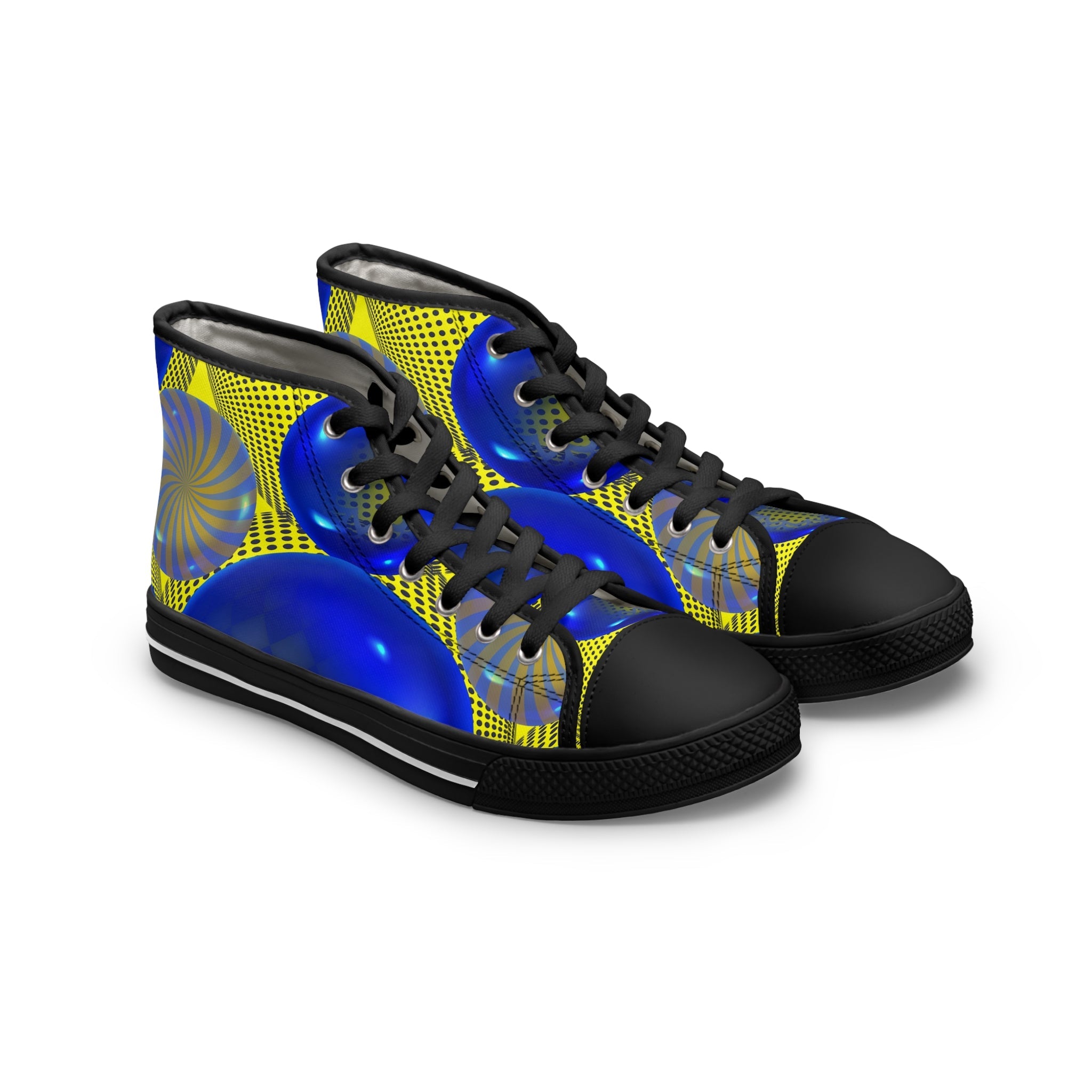 Yellow And Blue Women's High - Top Sneakers - Miramor