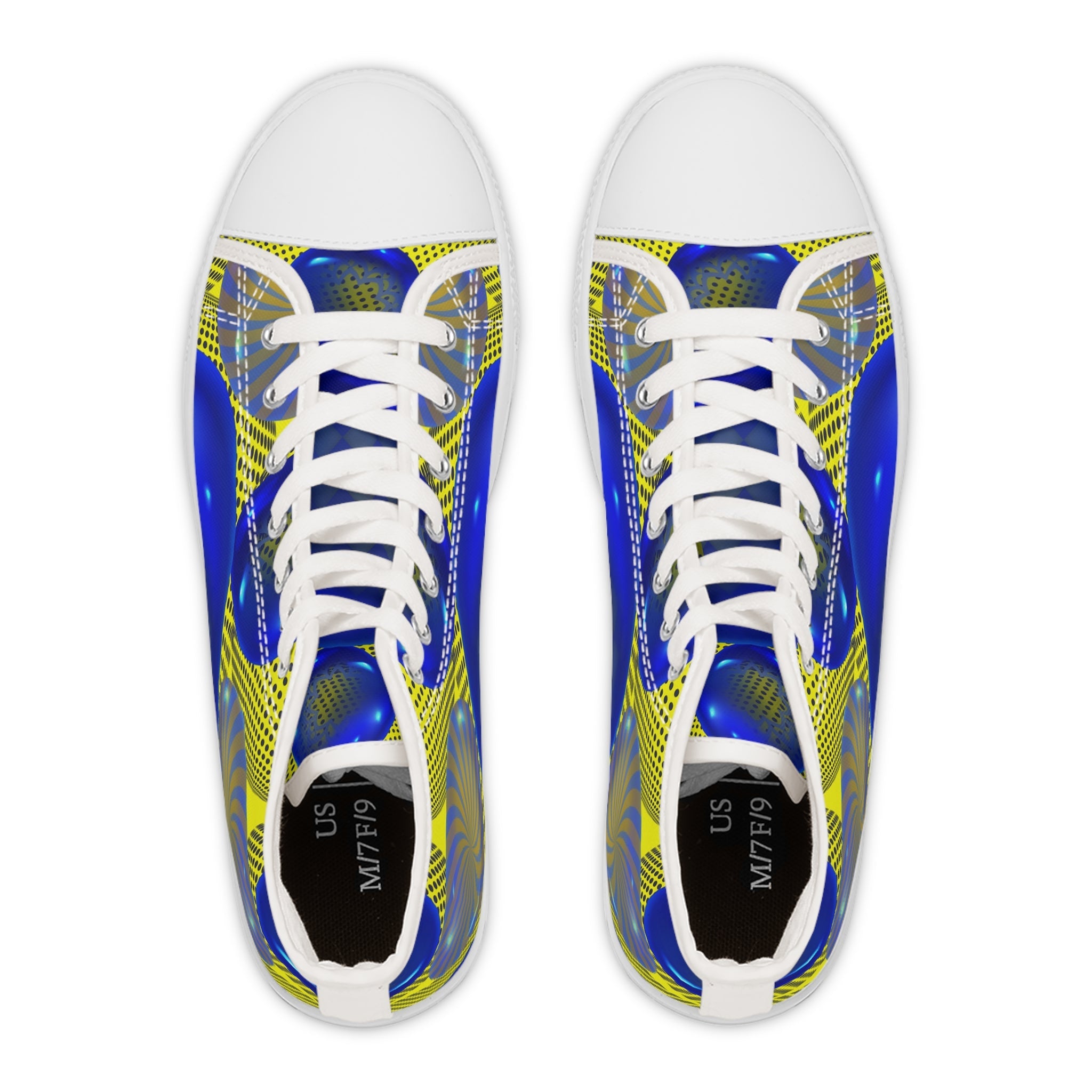 Yellow And Blue Women's High - Top Sneakers - Miramor