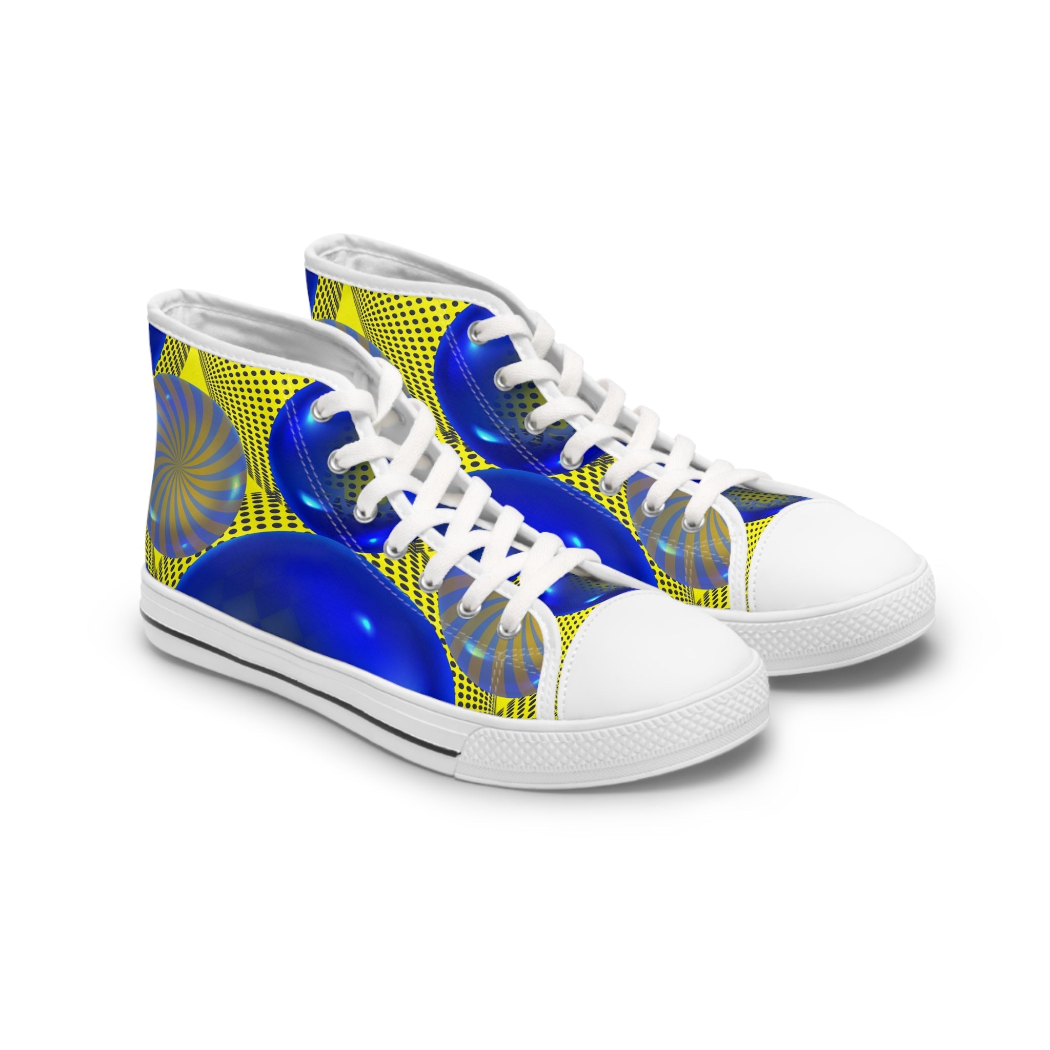 Yellow And Blue Women's High - Top Sneakers - Miramor